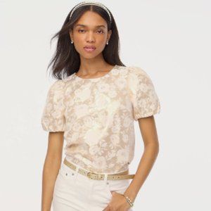 *NWT* J.Crew jacquard puff sleeve top, Size S